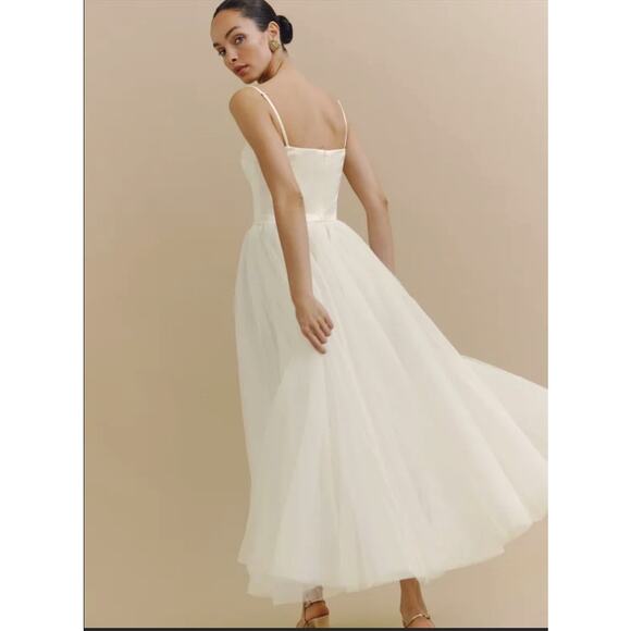 NWD Reformation Alouette Dress Size 4 Ivory Fior Di Latte #HW404 - Picture 3 of 14